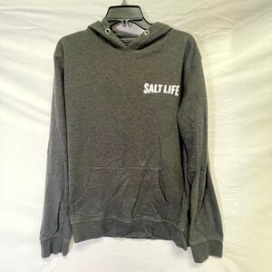 SALT LIFE Dark Gray Long Sleeved Hooded Pullover Hoodie Size Large